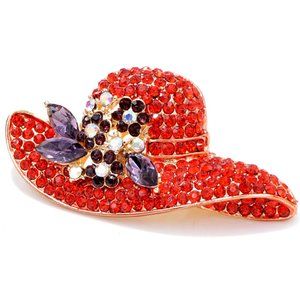 Exquisite Cindy Xiang Red Hat Brooch Pendant Pin